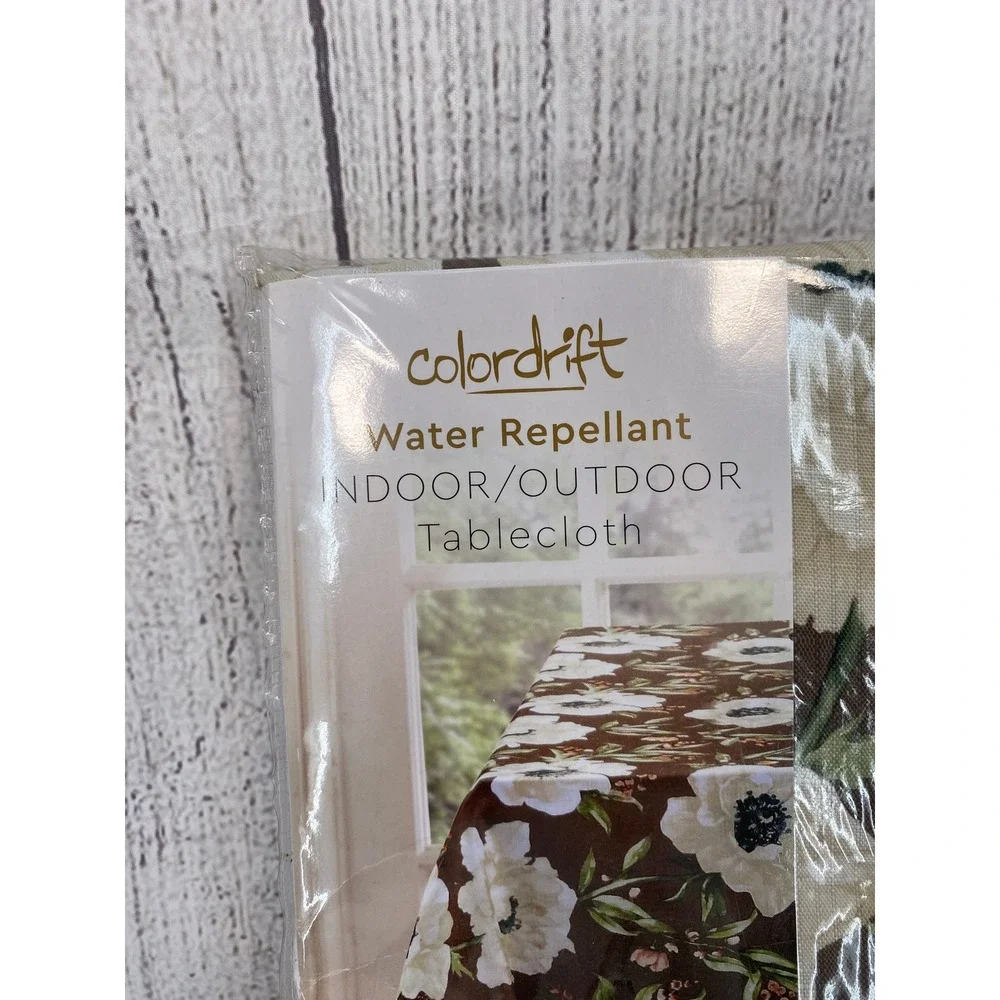 Colordrift Tablecloth Augustine Garden 60x104 Brown Floral Indoor Outdoor Oblong